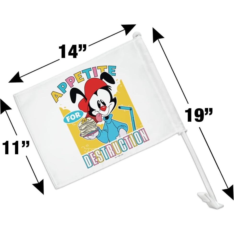Bandera de Coche Animaniacs con Poste y Clip - 36x28cm