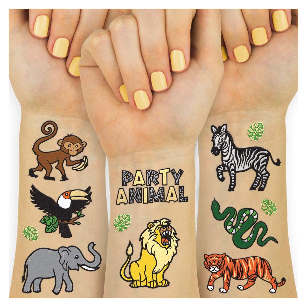 Tatuajes Temporales para Niños xo, Fetti Jungle - 30 Diseños
