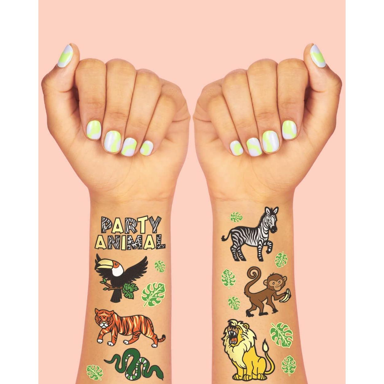 Tatuajes Temporales para Niños xo, Fetti Jungle - 30 Diseños