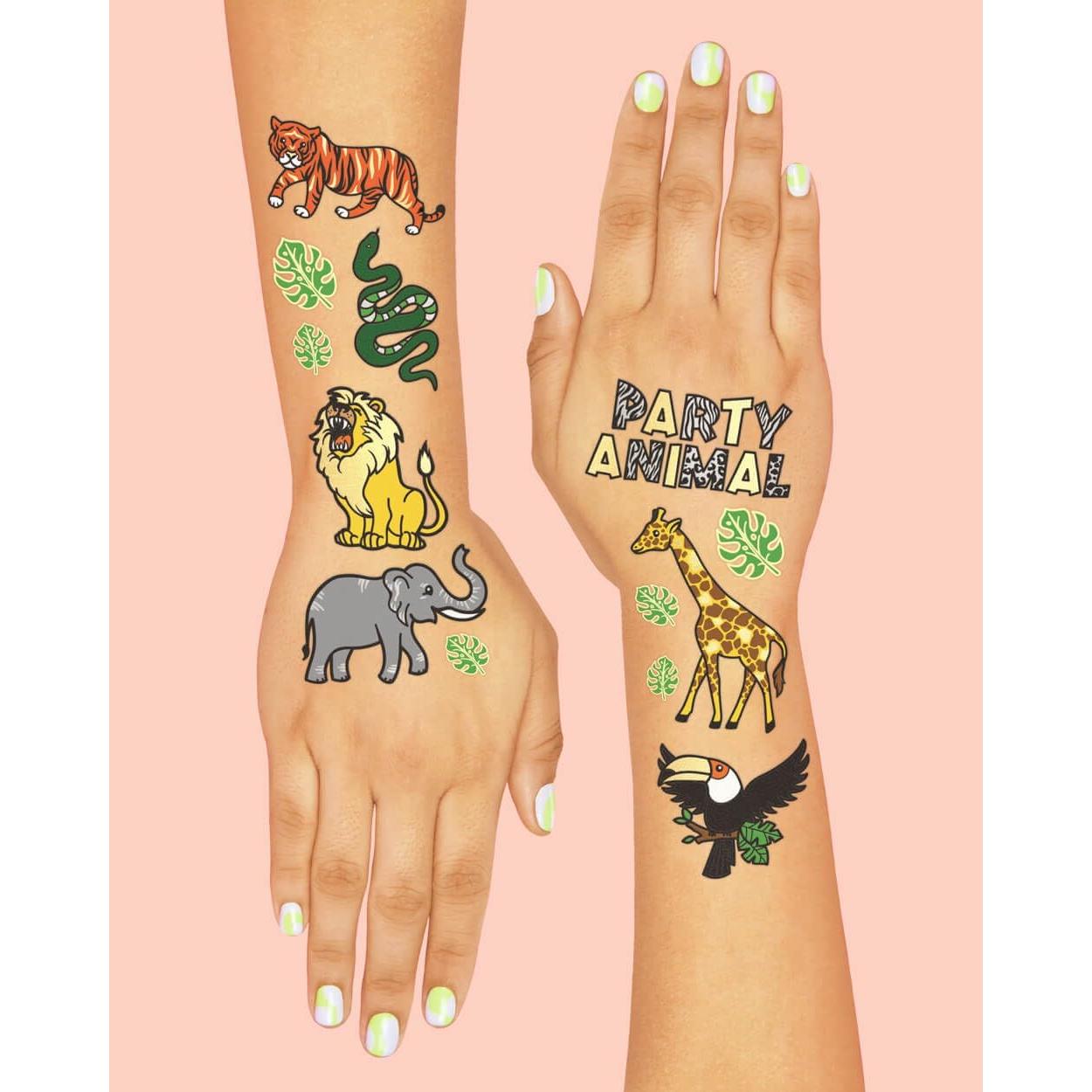 Tatuajes Temporales para Niños xo, Fetti Jungle - 30 Diseños