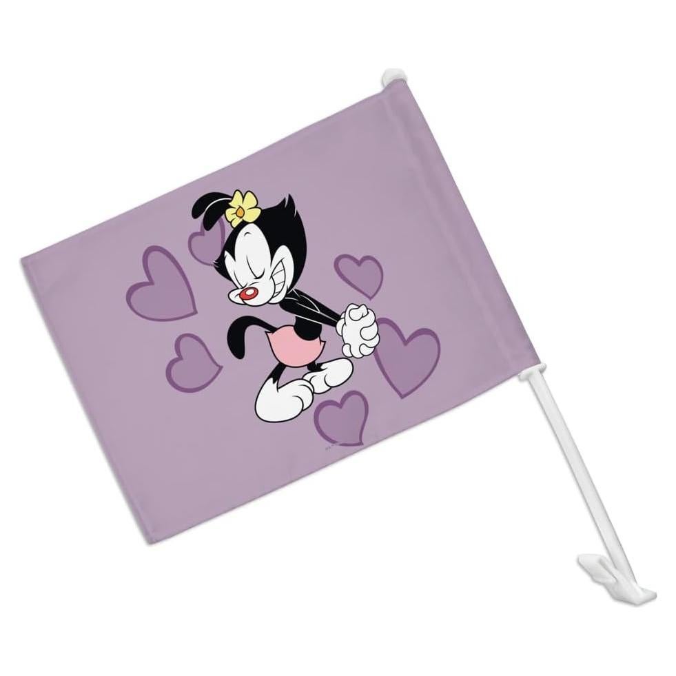 Bandera de Coche Animaniacs Dot Hearts con Poste 48cm