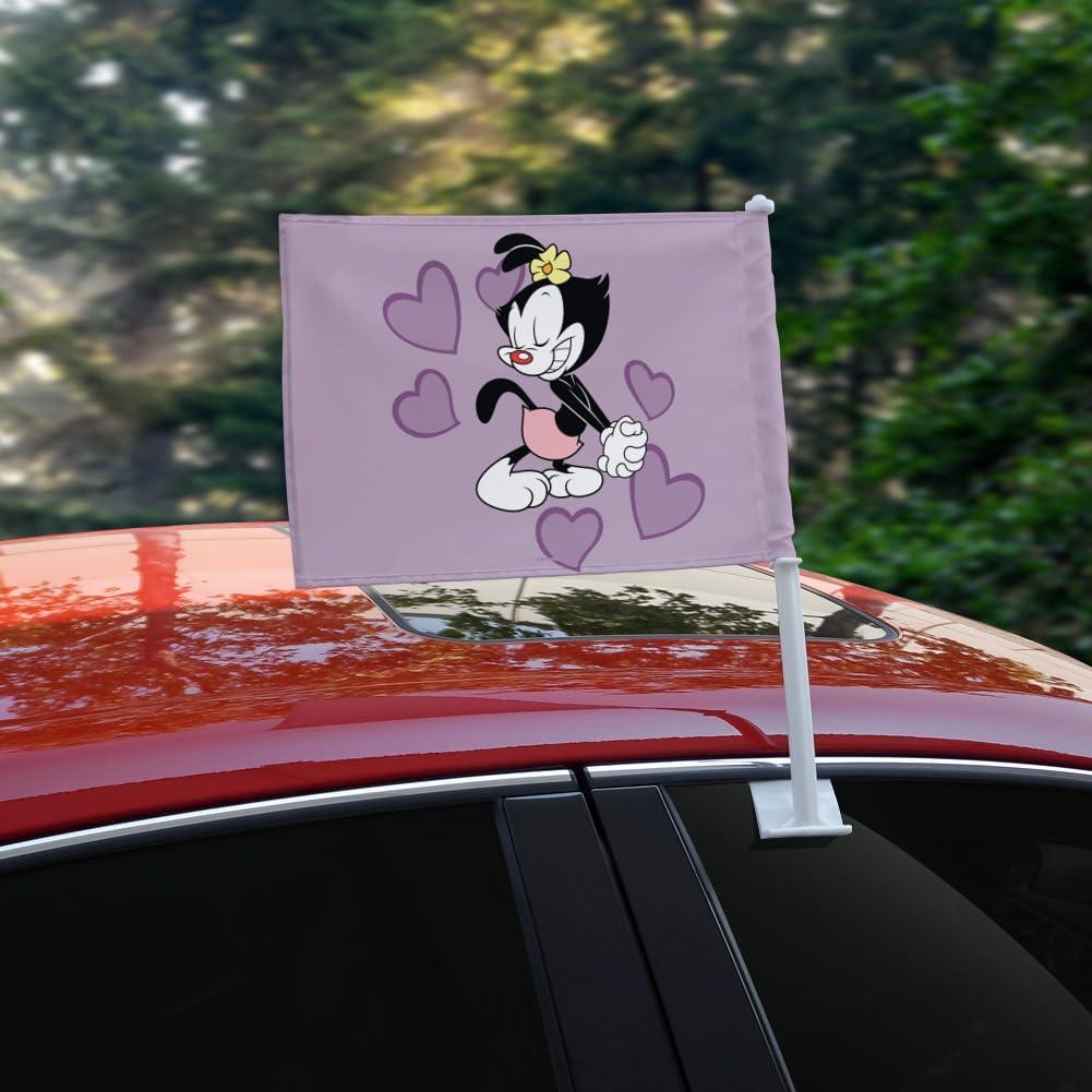 Bandera de Coche Animaniacs Dot Hearts con Poste 48cm