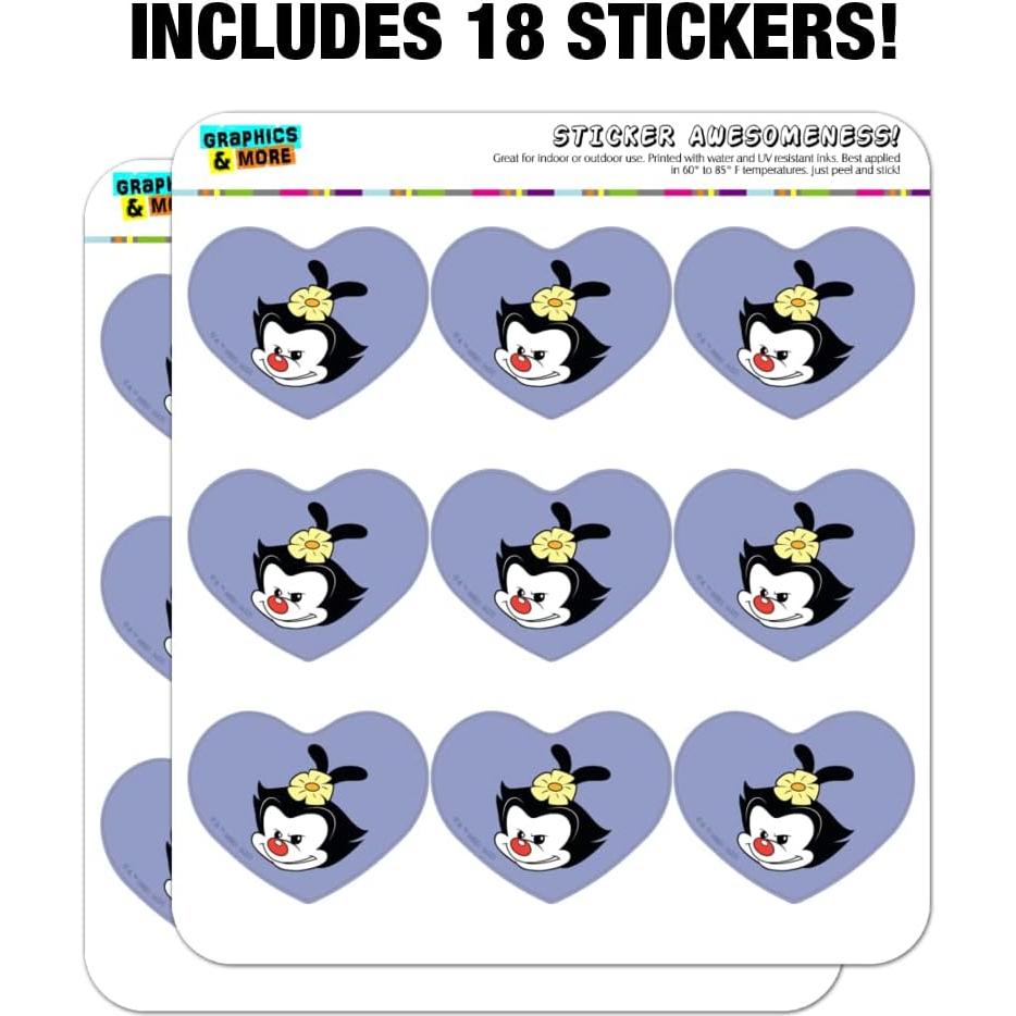 Set de Stickers Corazón Animaniacs - 18 Piezas 5.08 cm