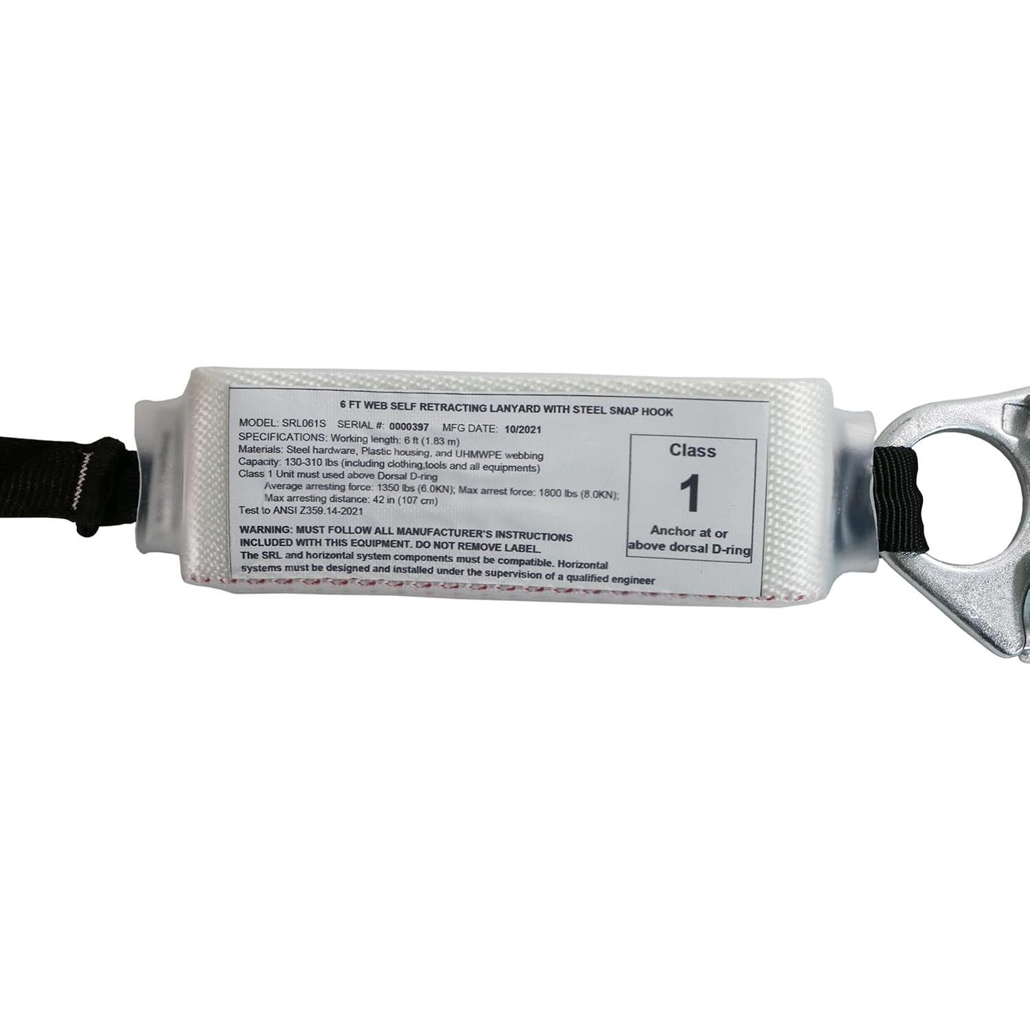 Cuerda de Seguridad Retráctil AFP 1,83 m con Mosquetón