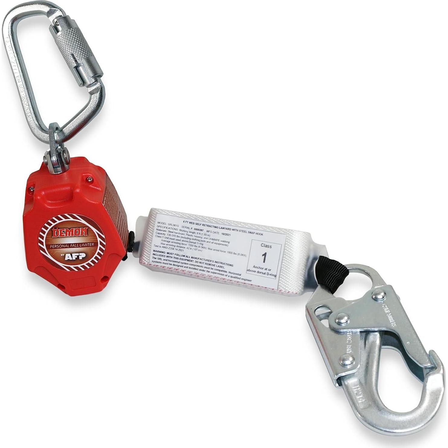 Cuerda de Seguridad Retráctil AFP 1,83 m con Mosquetón