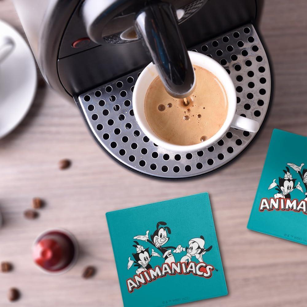Set de 2 Posavasos Cerámica Animaniacs 9.9 cm con Base de Corcho