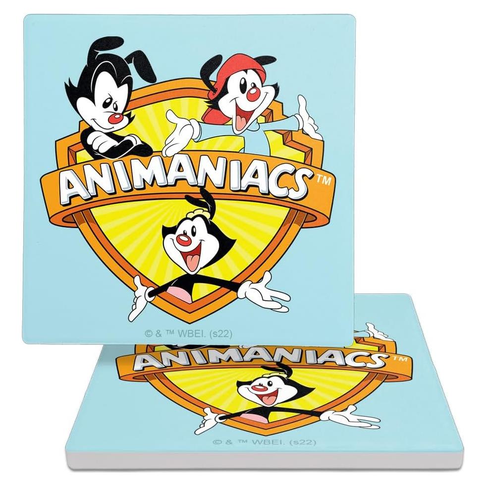Set de 2 Posavasos Cerámicos Animaniacs 9.9 cm con Base de Corcho