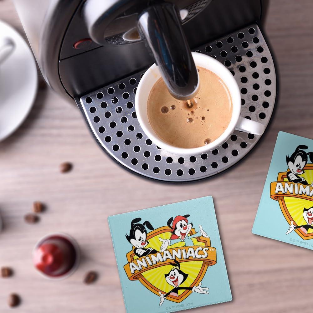 Set de 2 Posavasos Cerámicos Animaniacs 9.9 cm con Base de Corcho