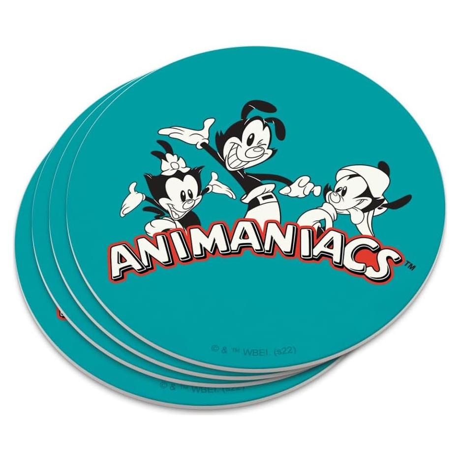 Conjunto de 4 Posavasos Animaniacs - Plástico y Corcho