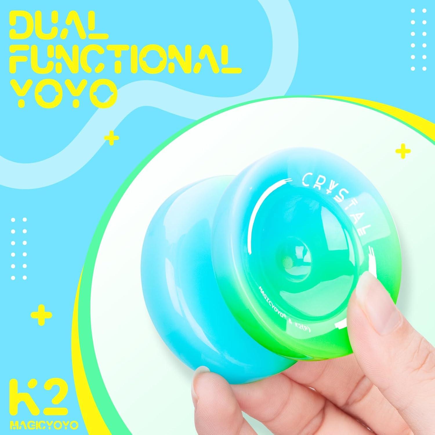 Yoyo K2 Cristal Azul Verde Degradado para Niños y Adultos