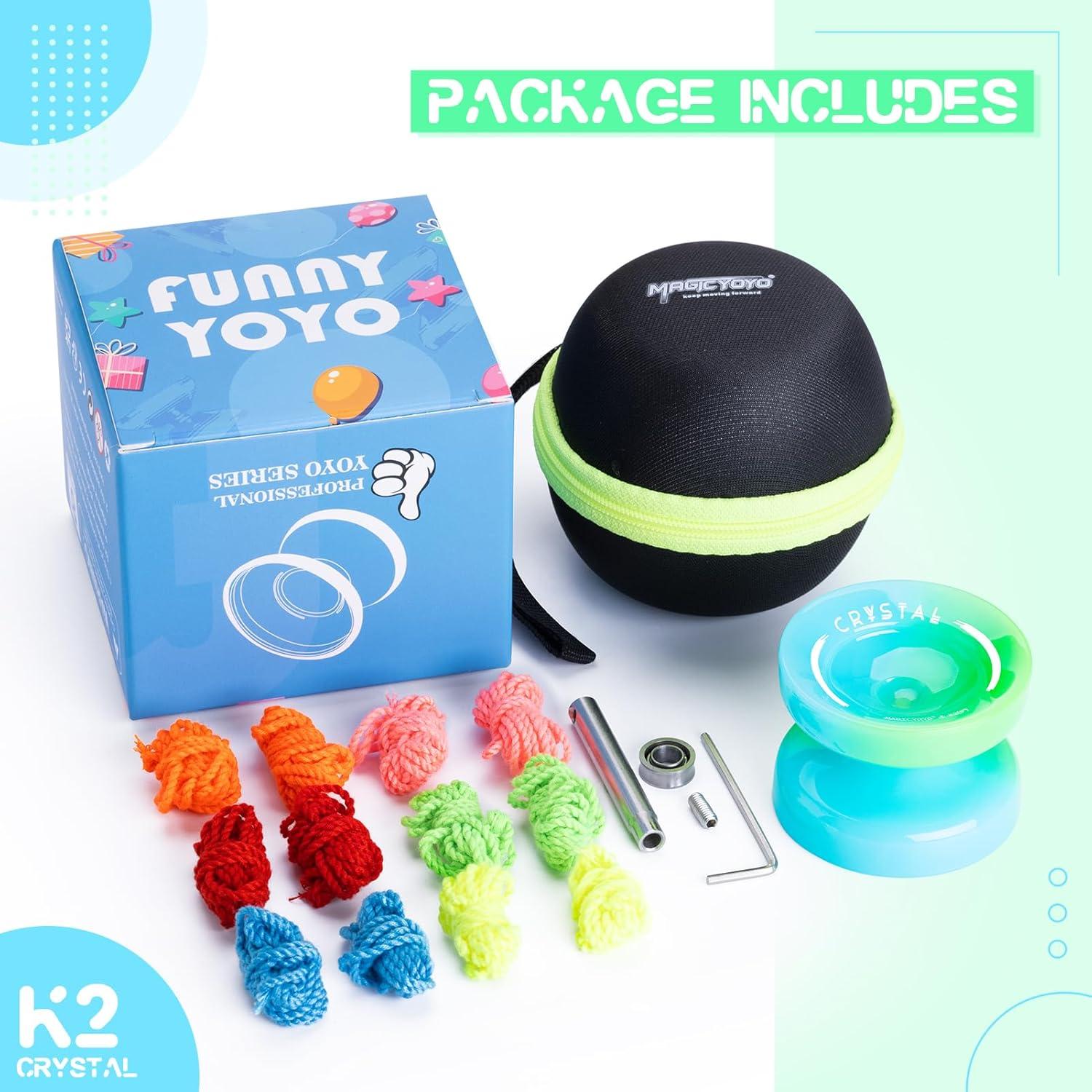 Yoyo K2 Cristal Azul Verde Degradado para Niños y Adultos