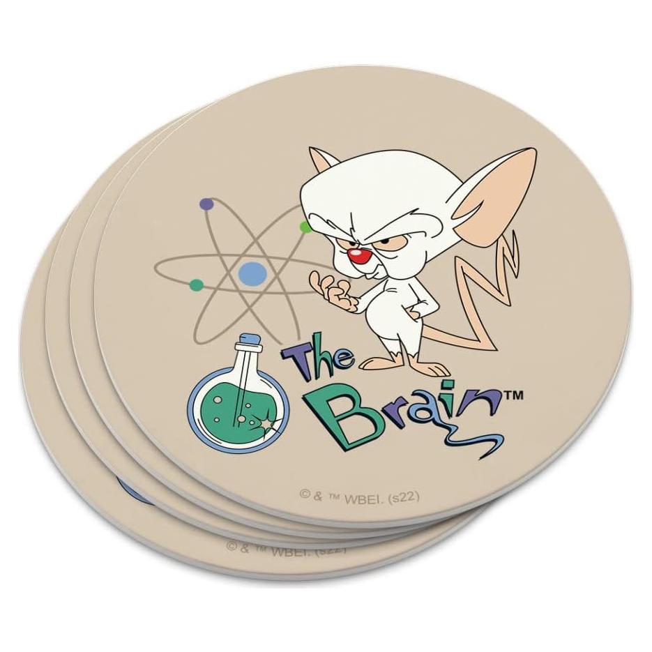 Posavasos Pinky y El Cerebro - Set de 4 - Gráfico Multicolor