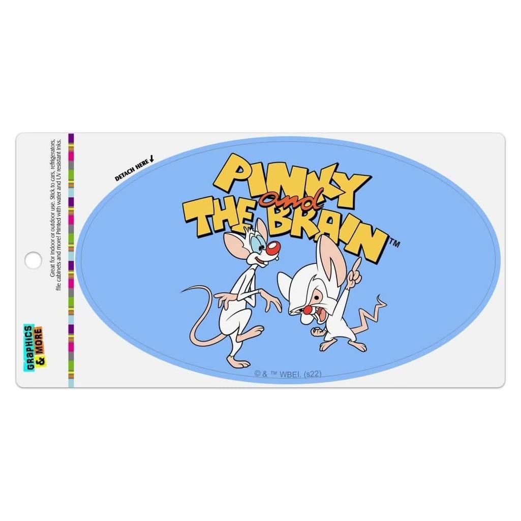 Imán Ovalado de Vinilo Pinky y Cerebro - Gráficos y Más