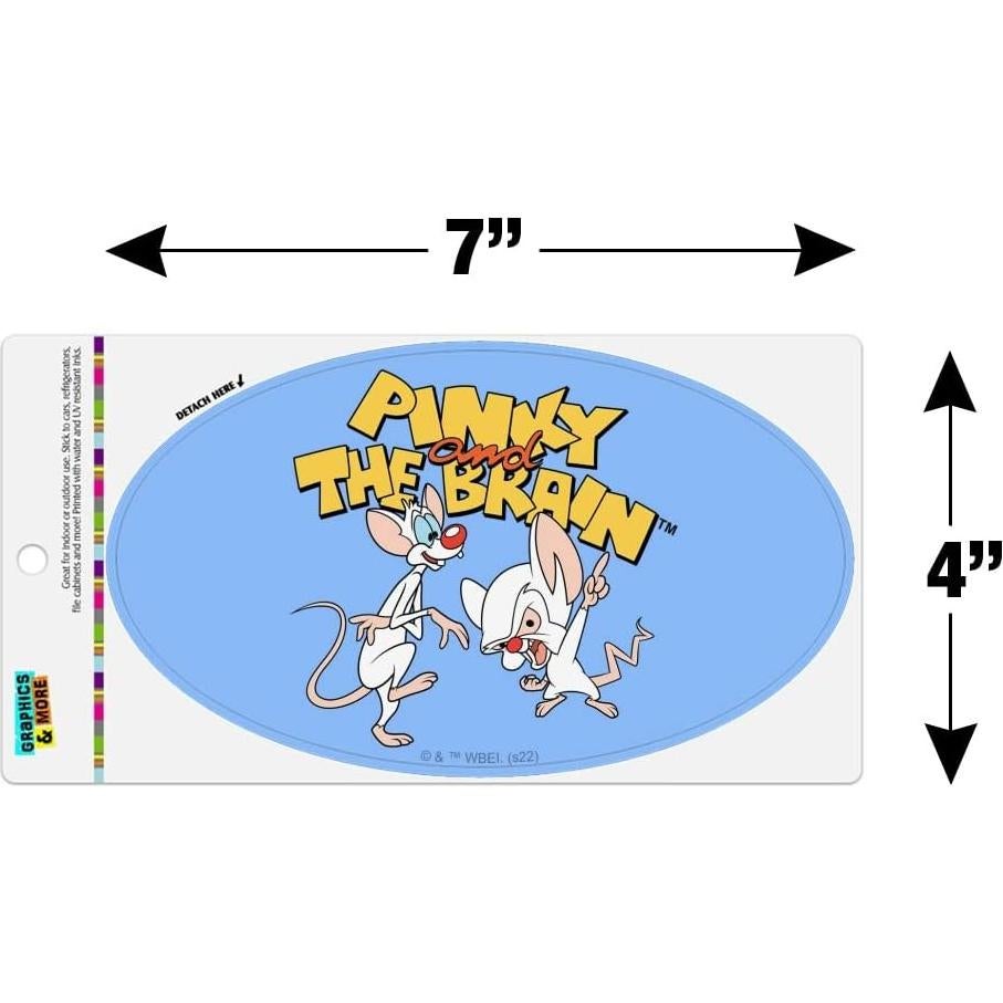 Imán Ovalado de Vinilo Pinky y Cerebro - Gráficos y Más