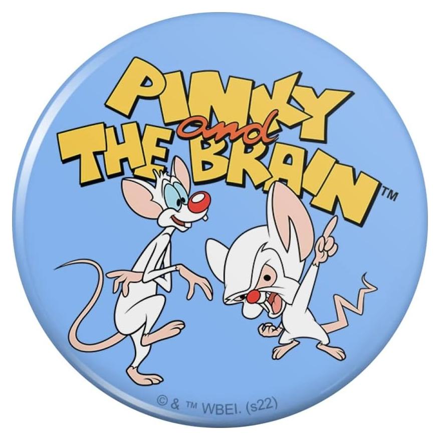 Imán de Refrigerador Pinky y Cerebro 5.7 cm Redondo