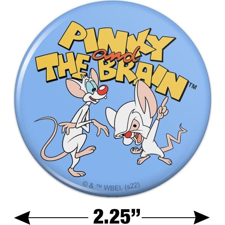 Imán de Refrigerador Pinky y Cerebro 5.7 cm Redondo