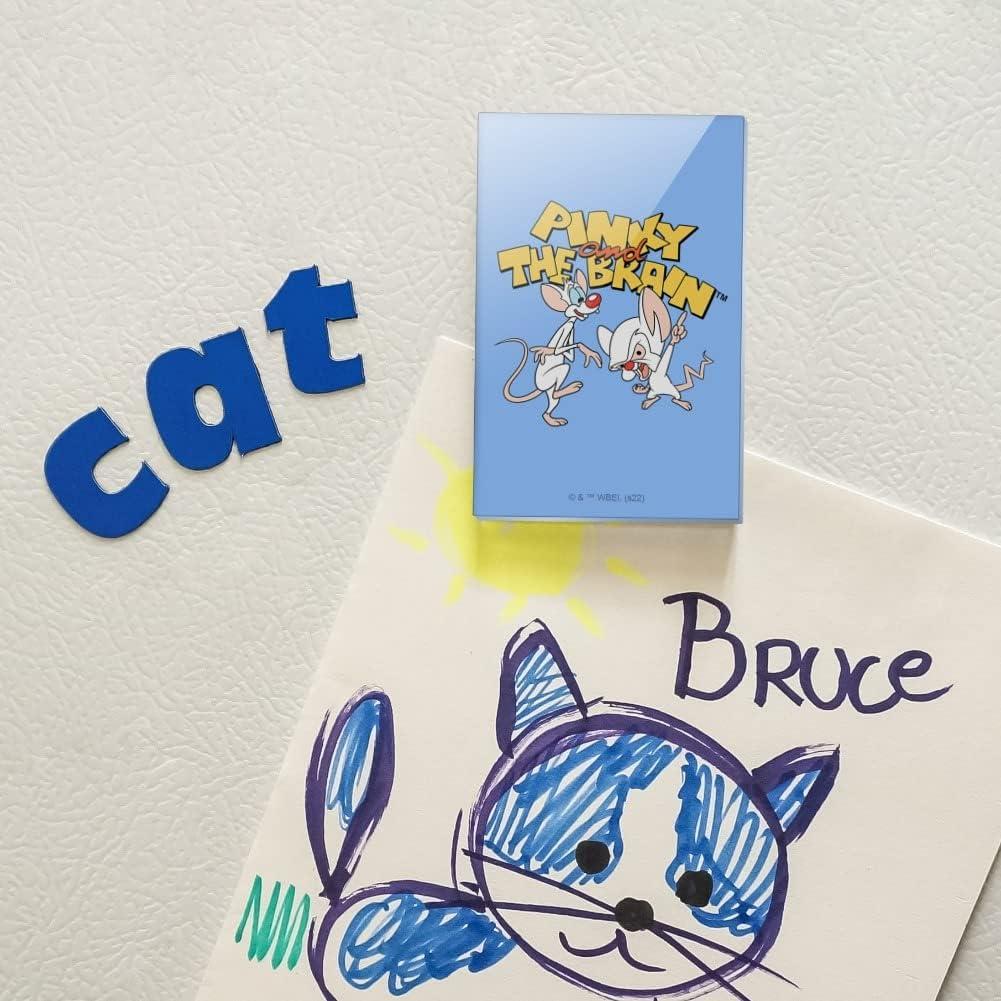 Imán Rectangular Acrílico Pinky y el Cerebro 7.6x5.1cm