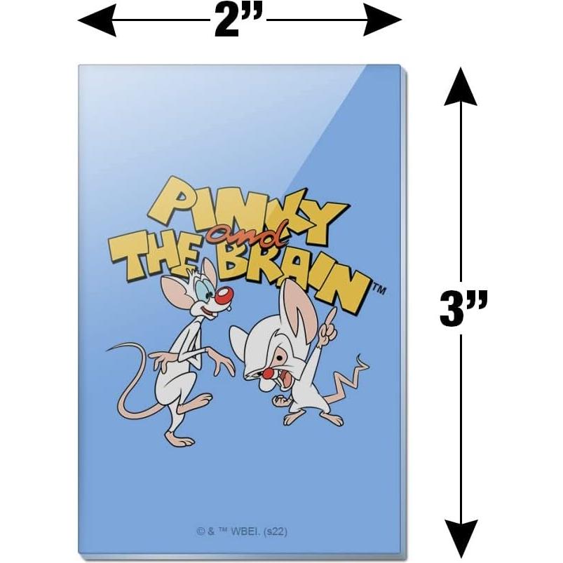 Imán Rectangular Acrílico Pinky y el Cerebro 7.6x5.1cm