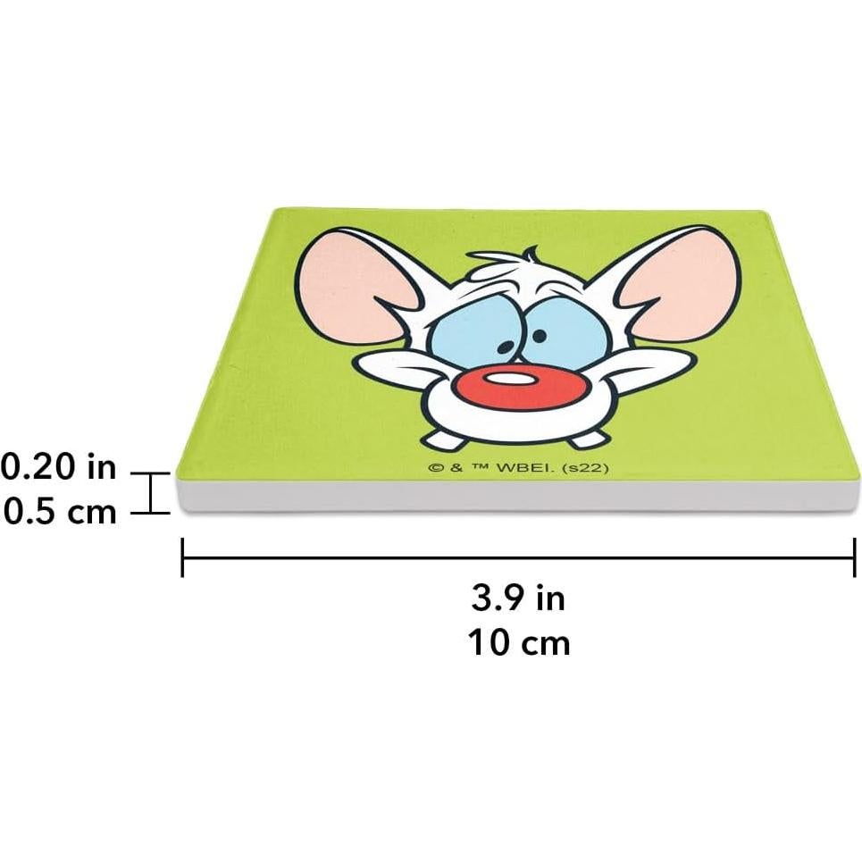 Set de 2 Posavasos Cuadrados Cerámica Pinky & The Brain 9.9 cm