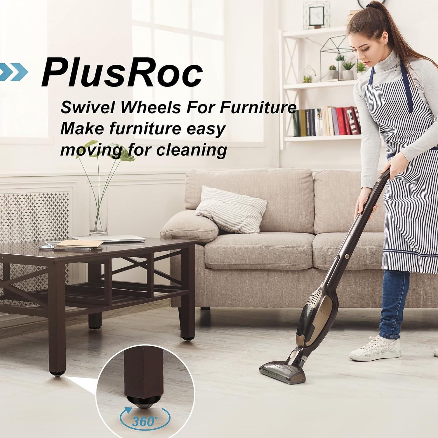 Ruedas Giratorias PlusRoc de 24mm para Muebles - 4 Piezas