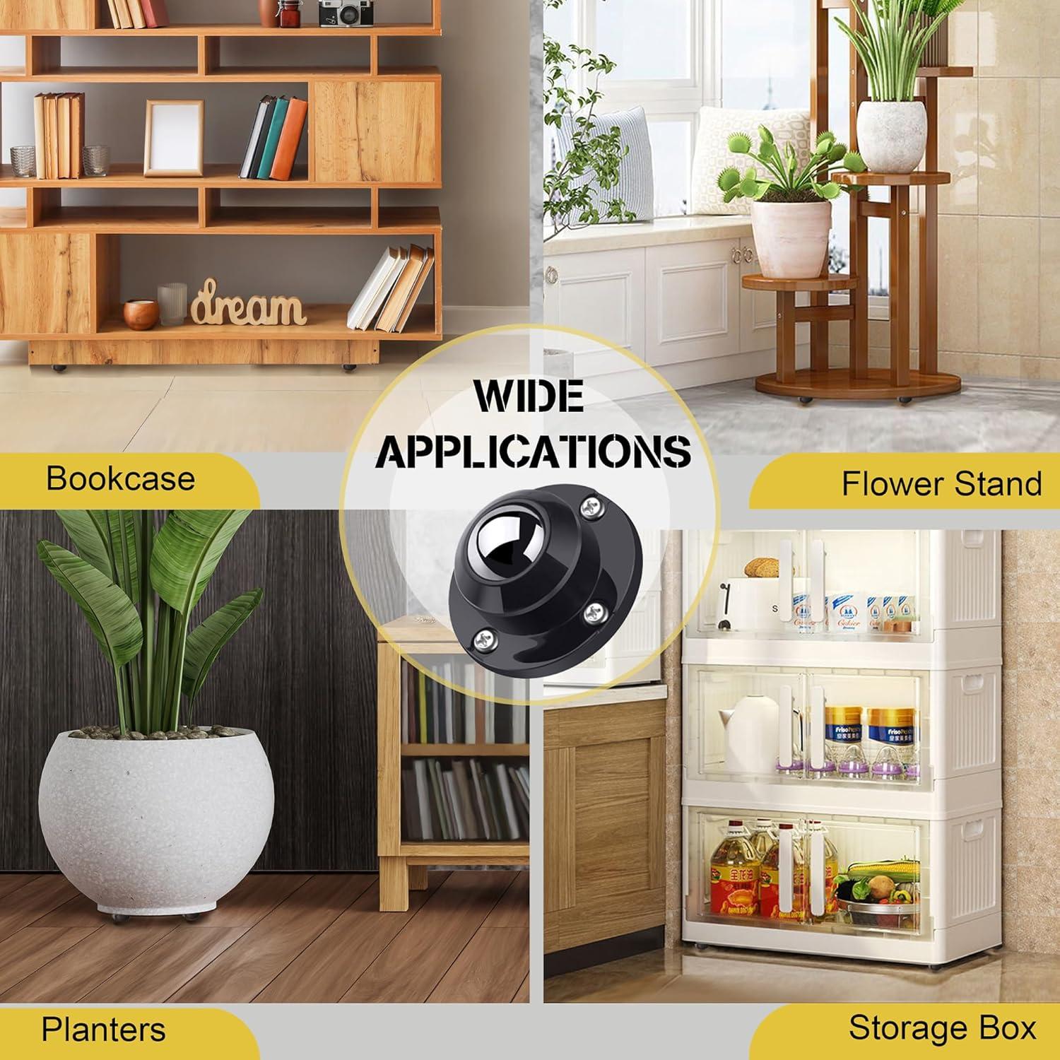 Ruedas Giratorias PlusRoc de 24mm para Muebles - 4 Piezas