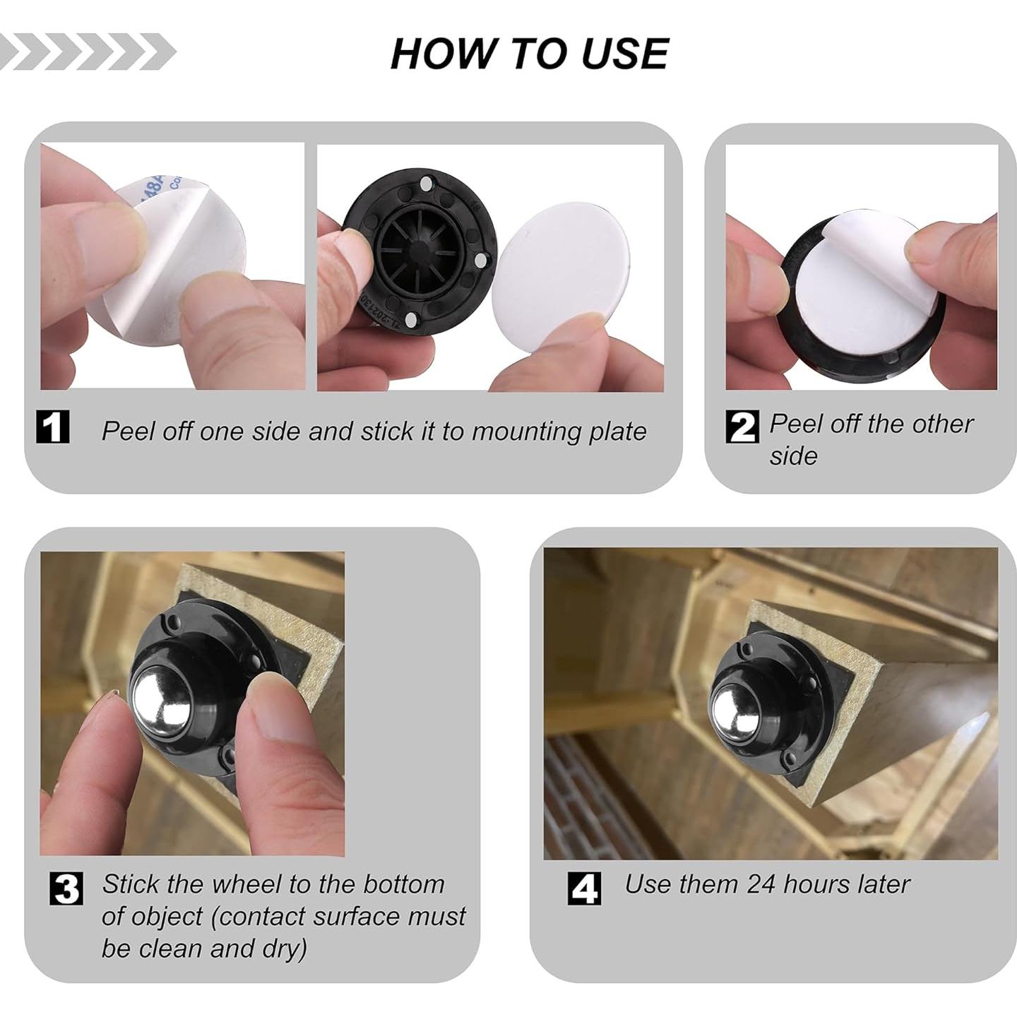 Ruedas Giratorias PlusRoc de 24mm para Muebles - 4 Piezas