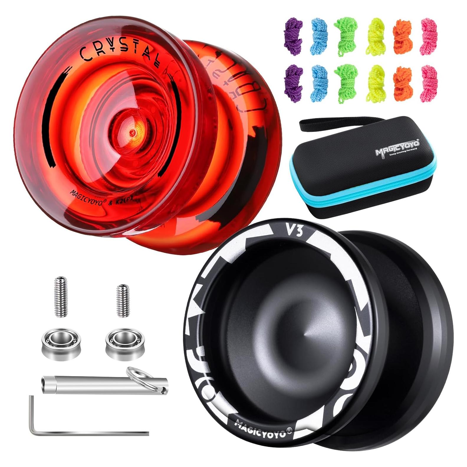 Yoyo 2 Pack SHUNGRU V3 Negro y K2 Rojo para Niños