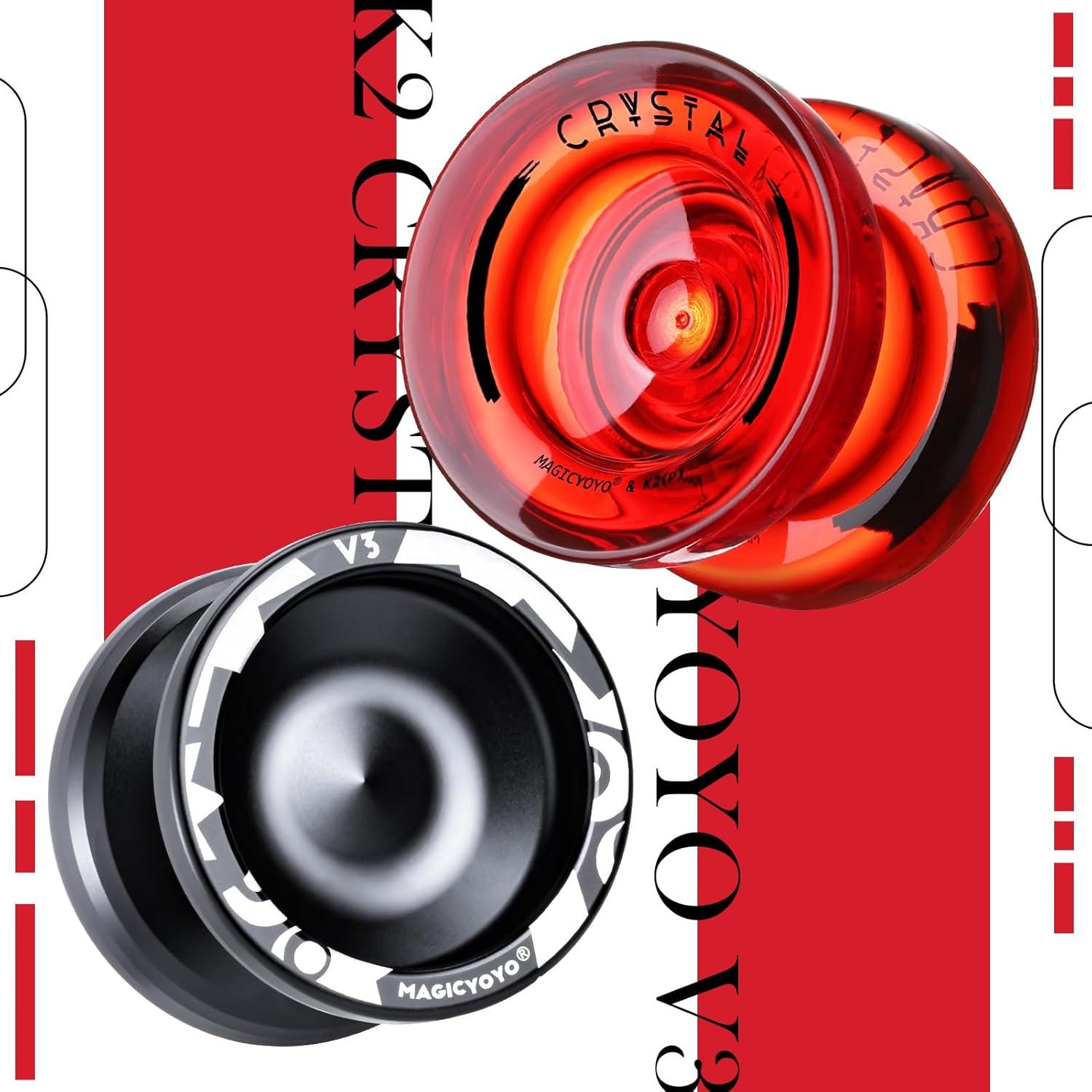 Yoyo 2 Pack SHUNGRU V3 Negro y K2 Rojo para Niños