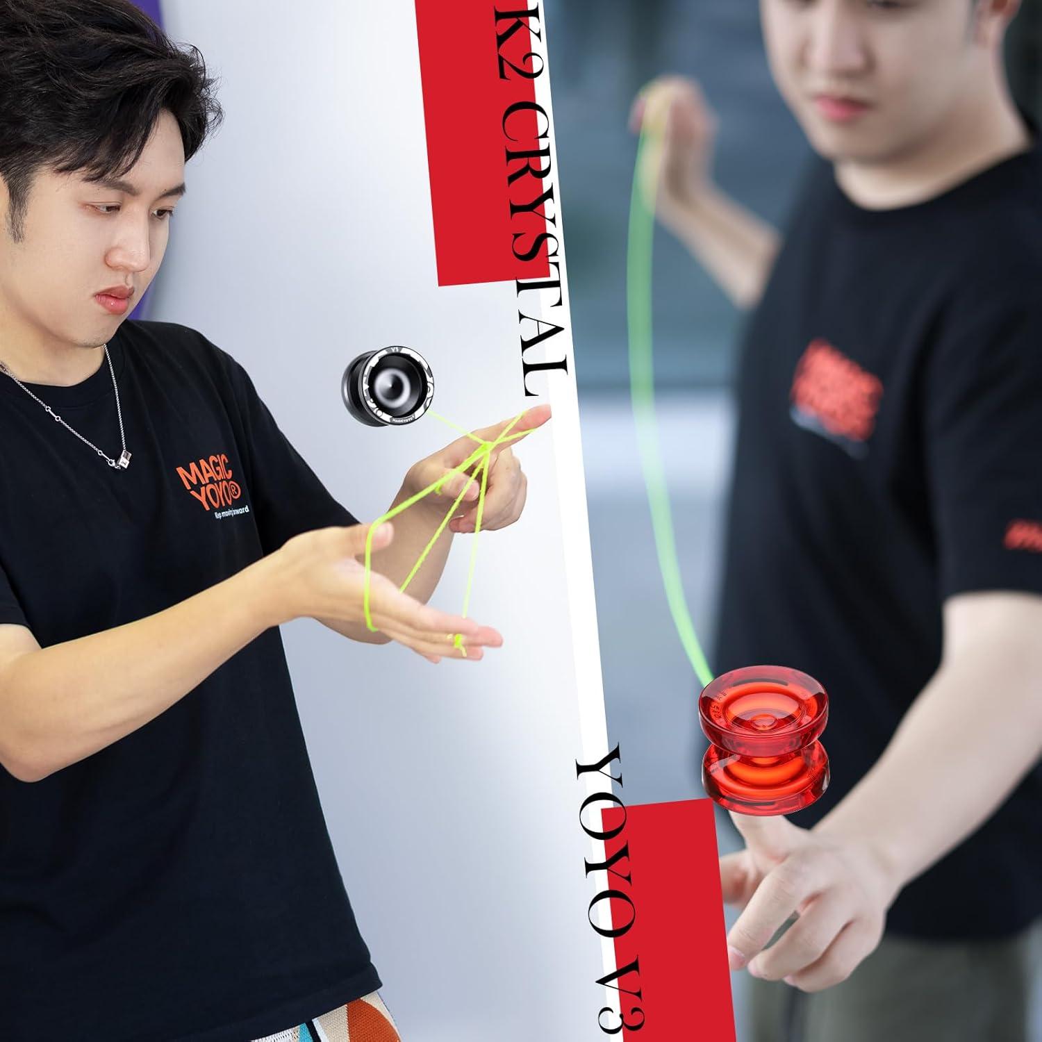 Yoyo 2 Pack SHUNGRU V3 Negro y K2 Rojo para Niños