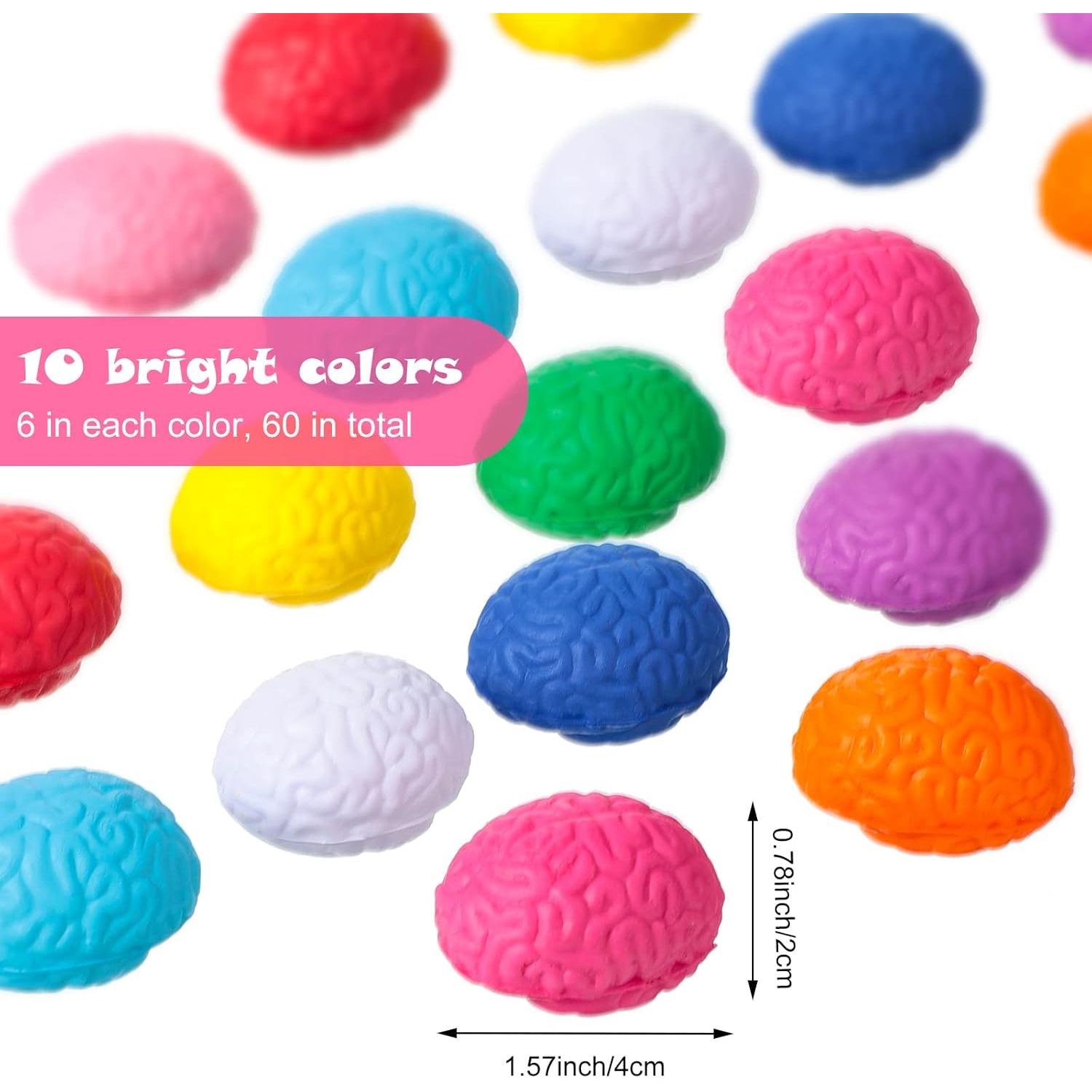 60 Bolas de Estrés Cerebral PU Civaner para Adultos y Adolescentes