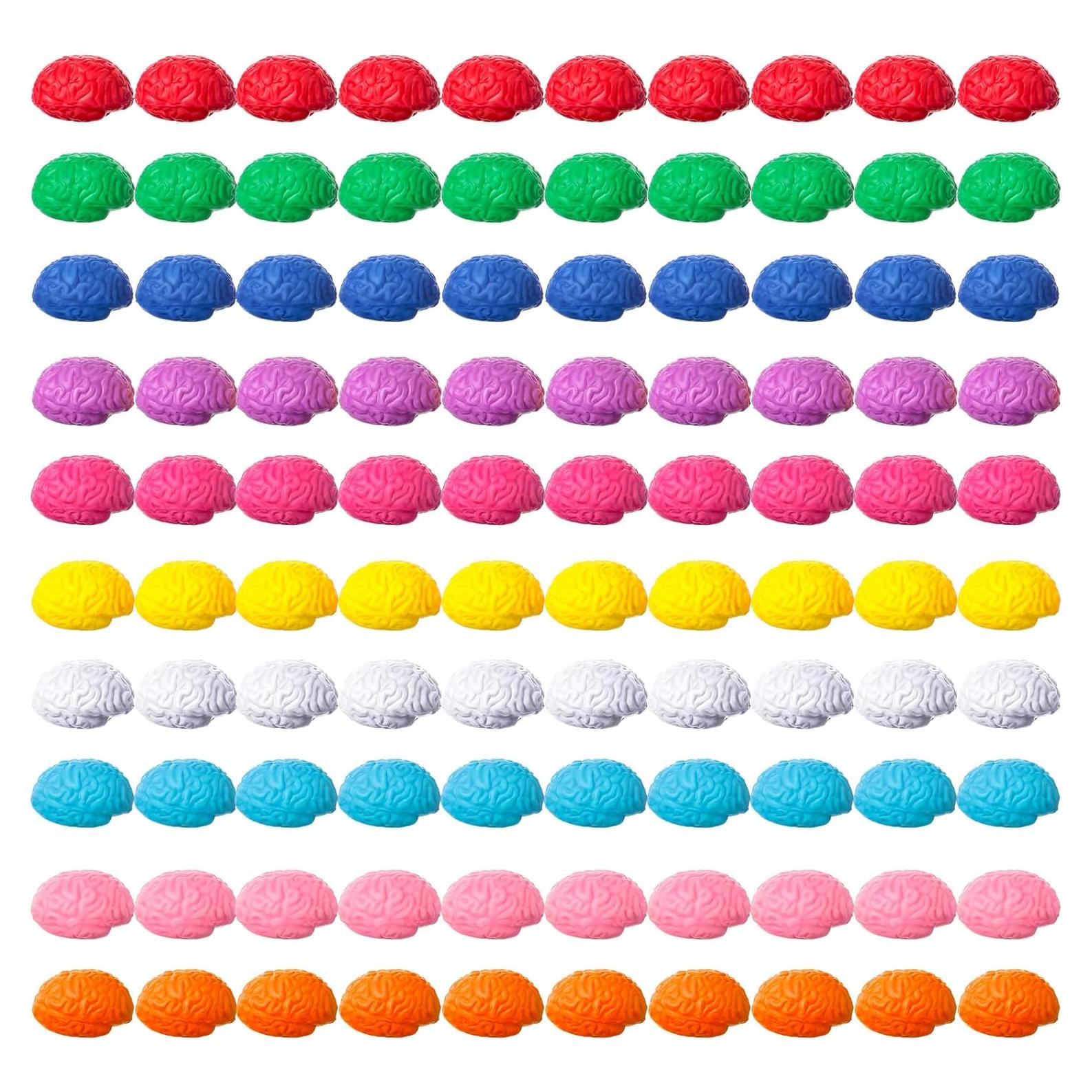 Bolas de Estrés Cerebrales Skylety 100 Pcs 10 Colores Mini
