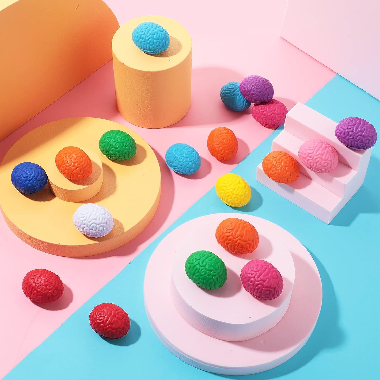 Kasyat 40 Pcs Bolas de Estrés Cerebro Mini Coloridas 4 cm