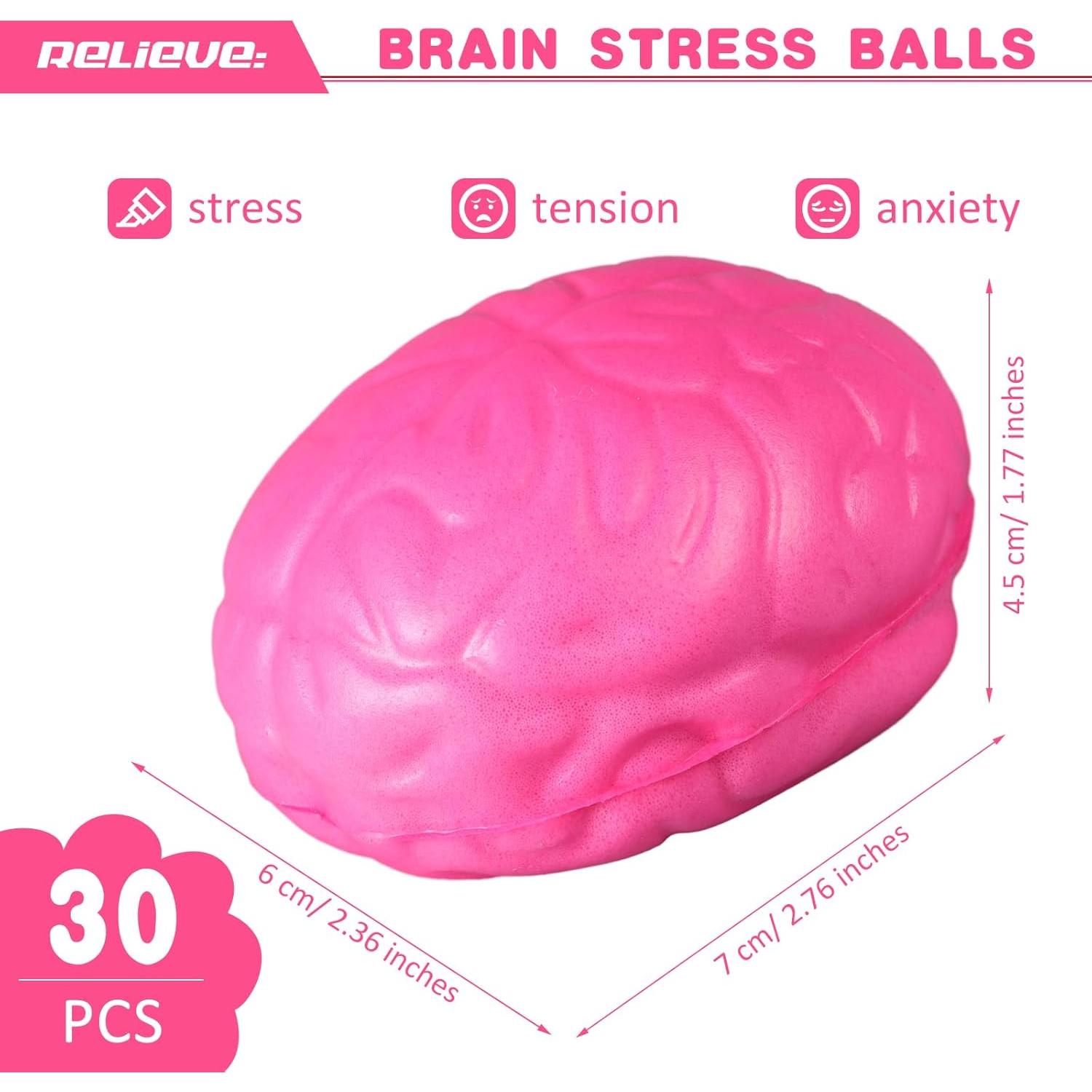30 Pelotas de Estrés Cerebral Jenaai 7 cm Alivio Ansiedad
