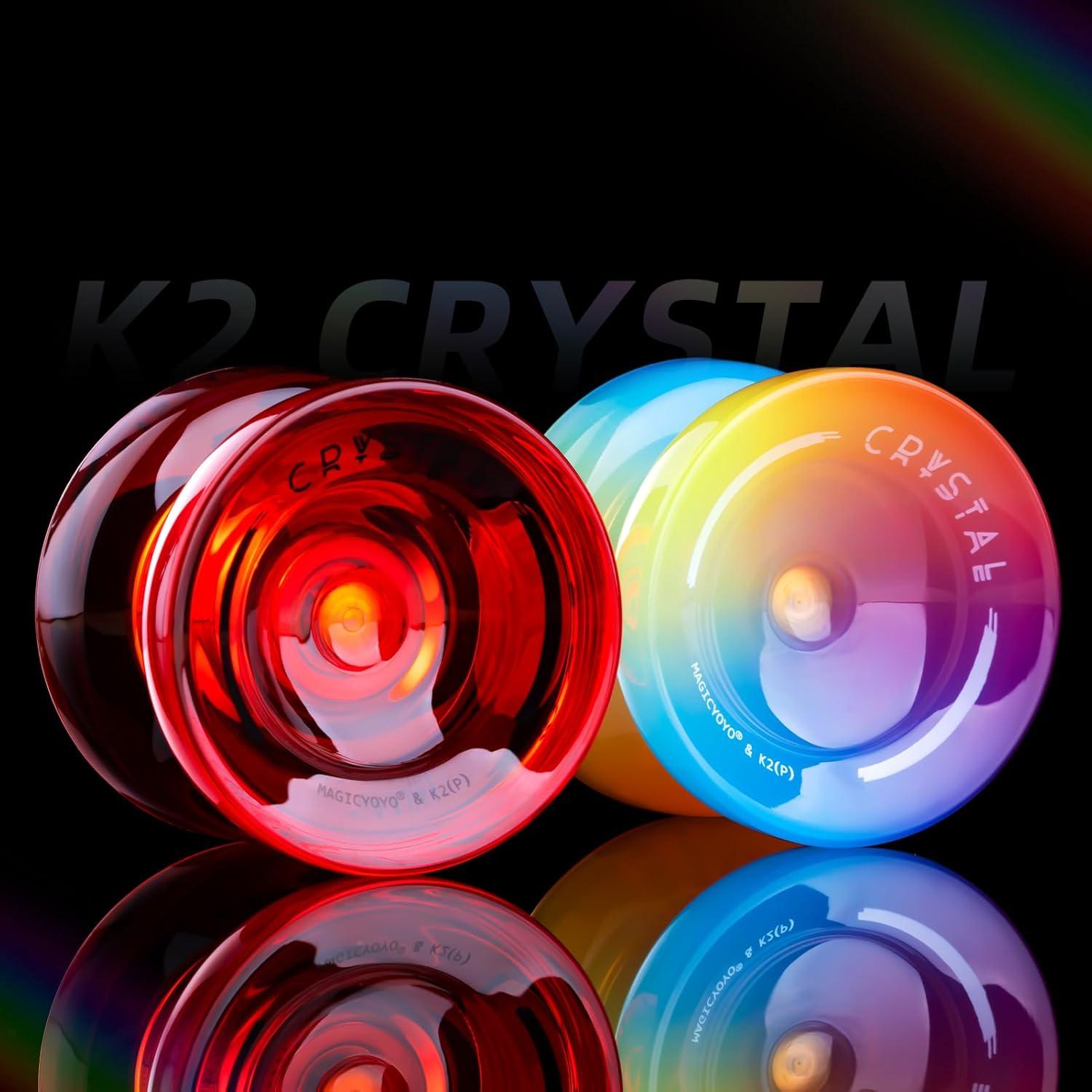 YoYo K2 Crystal Rojo y Gradiente Tricolor + 12 Cuerdas