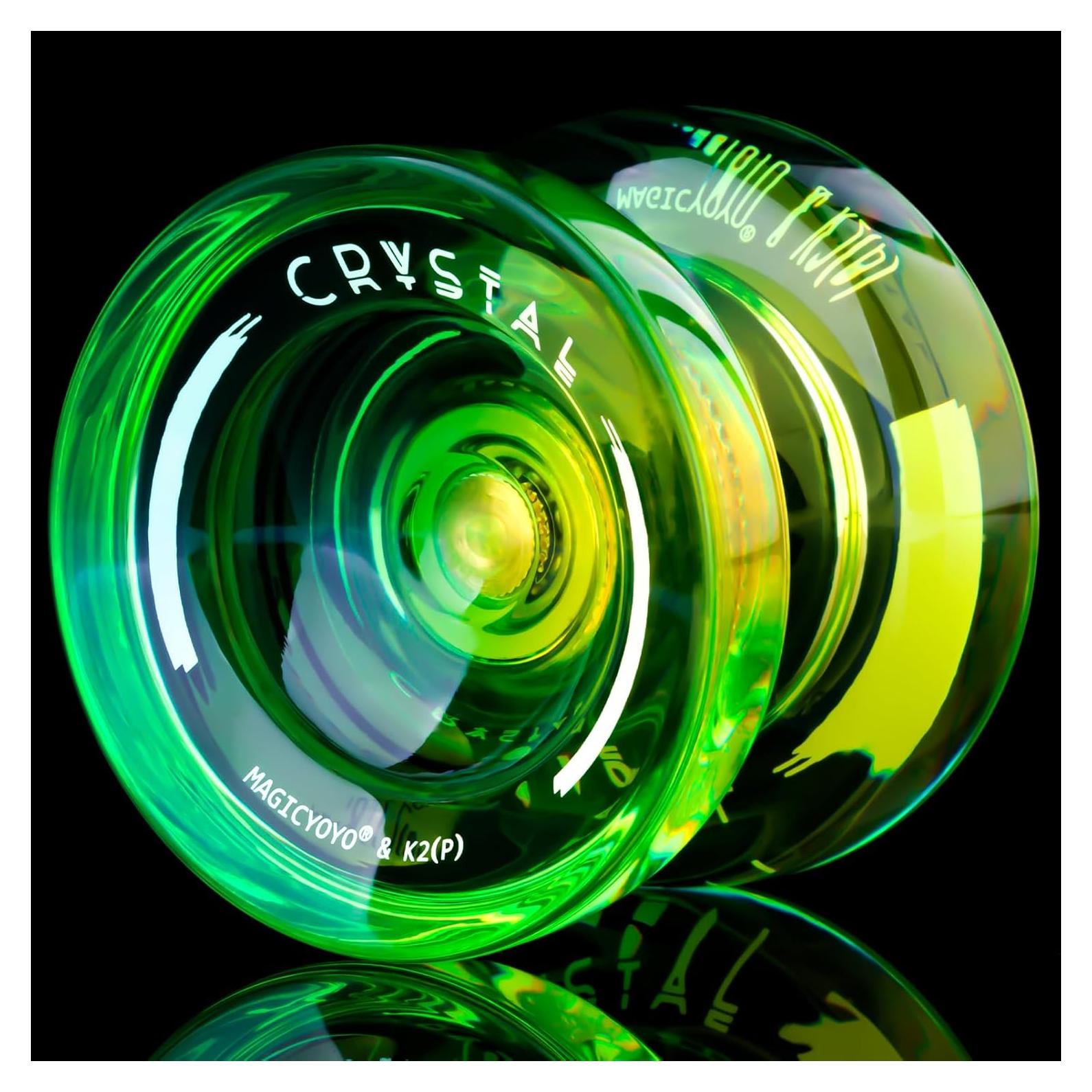 Yoyo K2 Cristal Responsivo para Niños Verde Amarillo