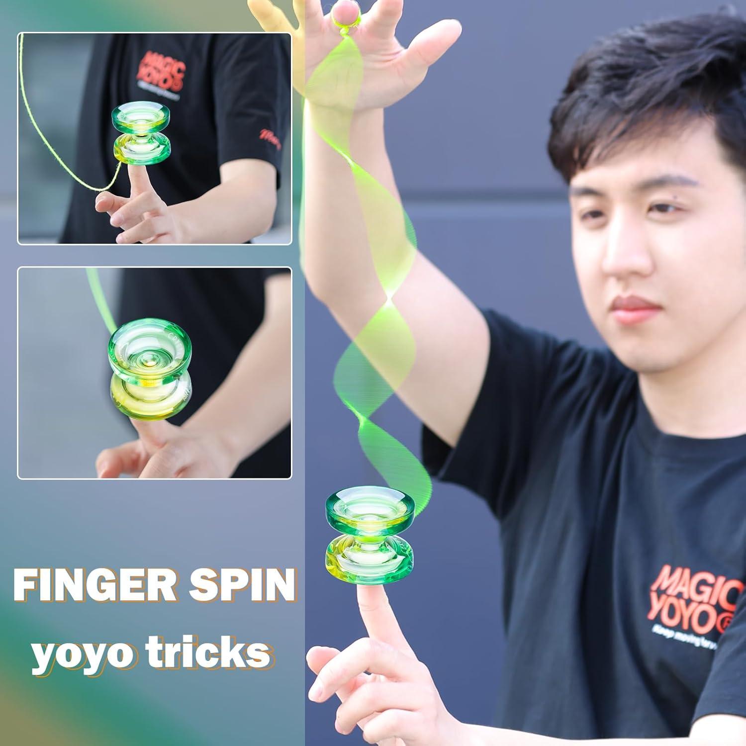 Yoyo K2 Cristal Responsivo para Niños Verde Amarillo