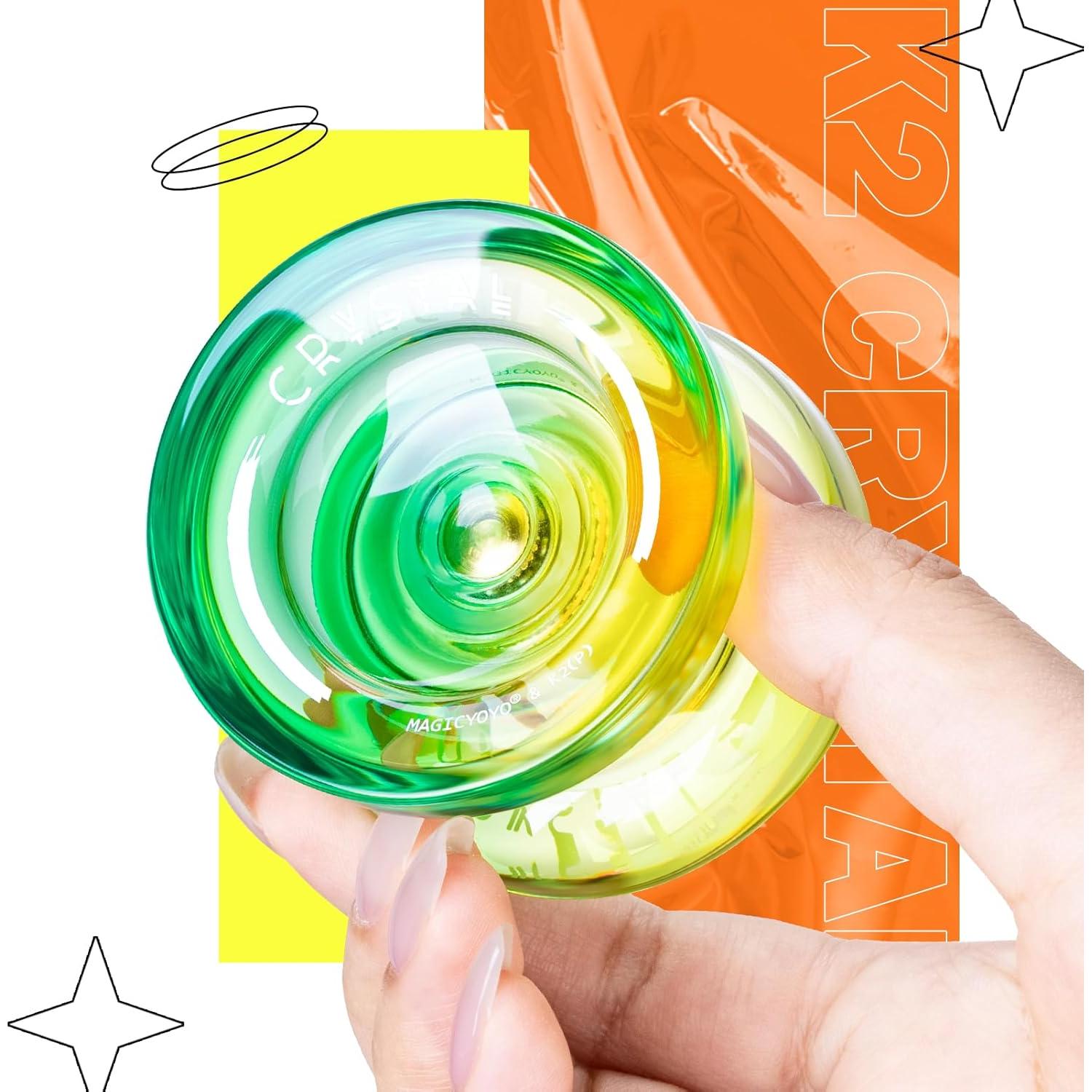 Yoyo K2 Cristal Responsivo para Niños Verde Amarillo