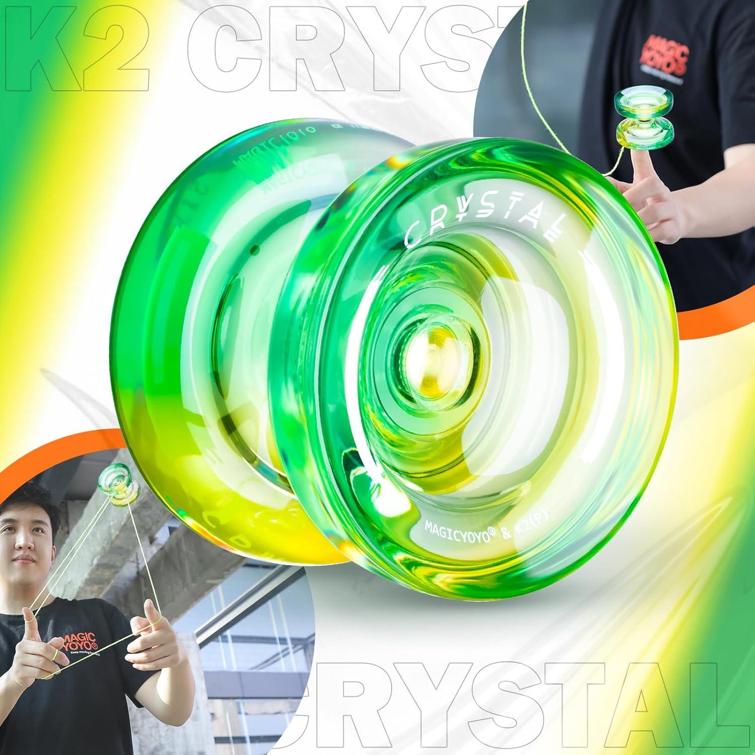 Yoyo K2 Cristal Responsivo para Niños Verde Amarillo