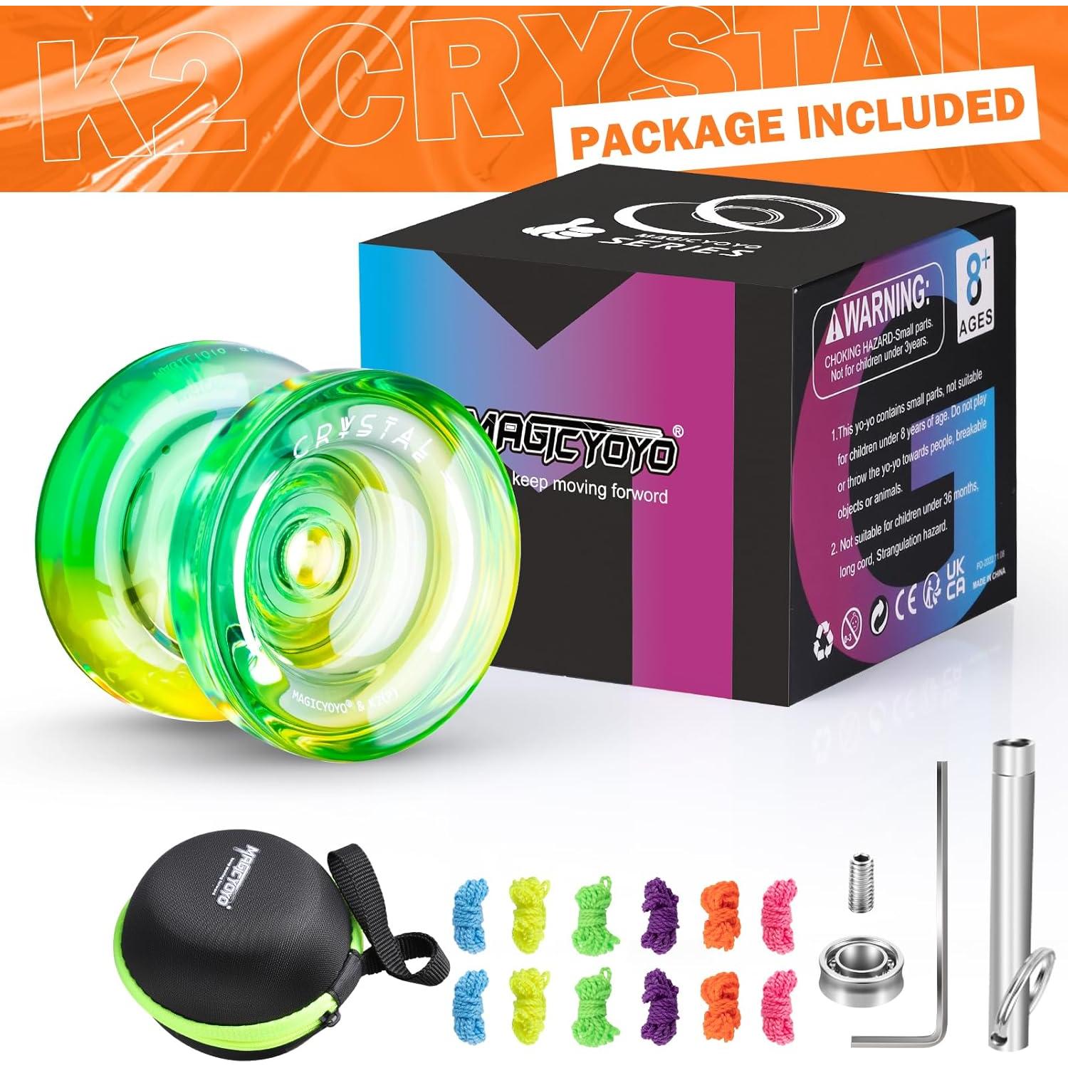 Yoyo K2 Cristal Responsivo para Niños Verde Amarillo