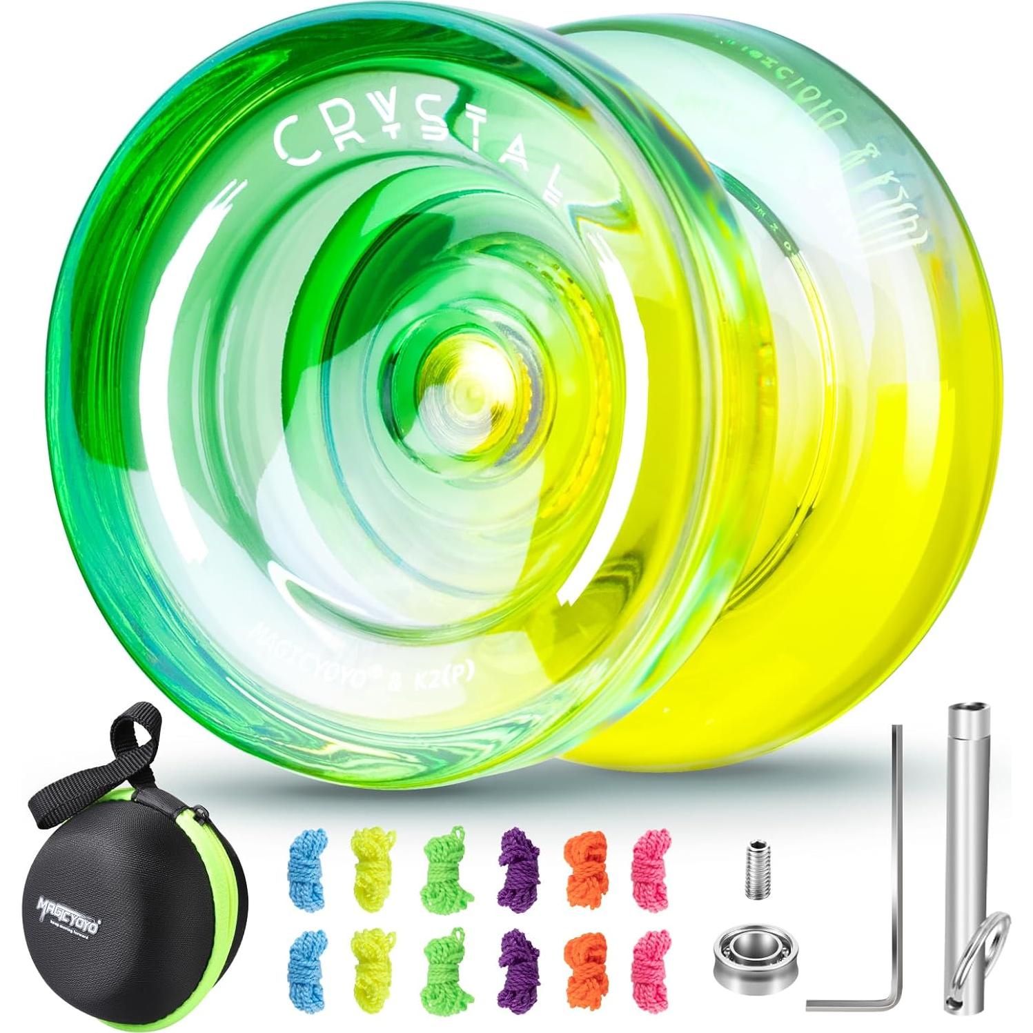 Yoyo K2 Cristal Responsivo para Niños Verde Amarillo