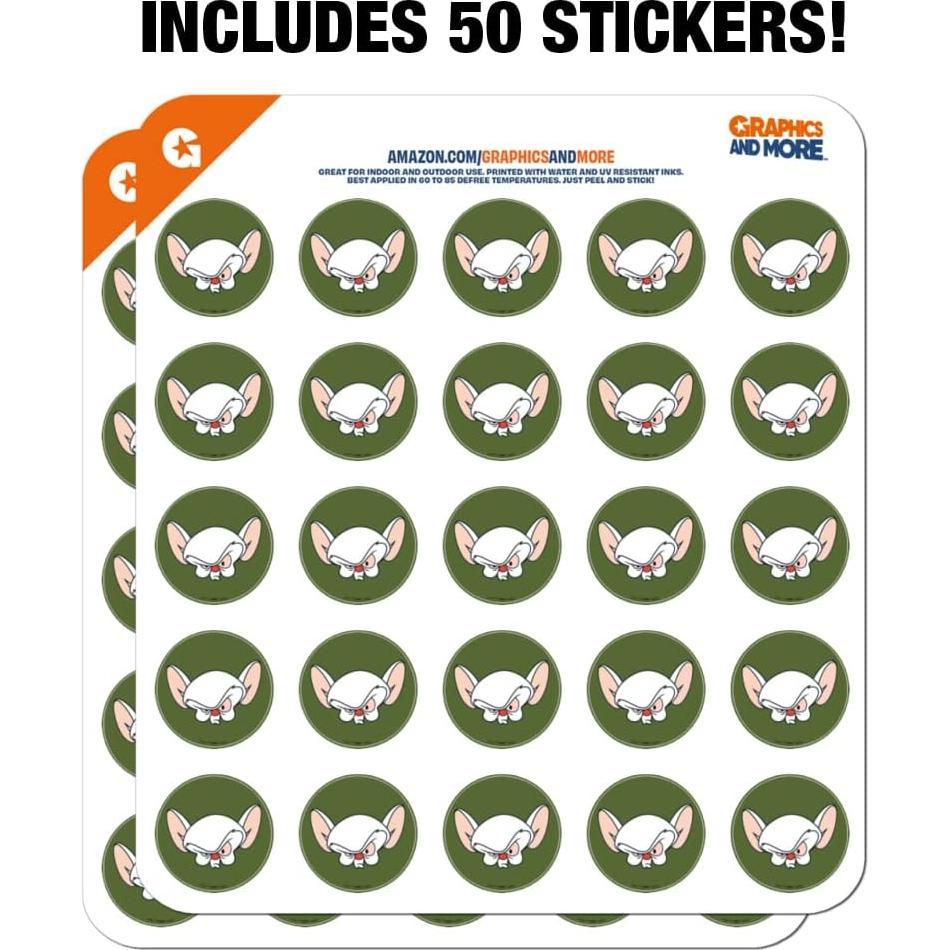 Pegatinas Transparentes Pinky y el Cerebro - 50 Unidades