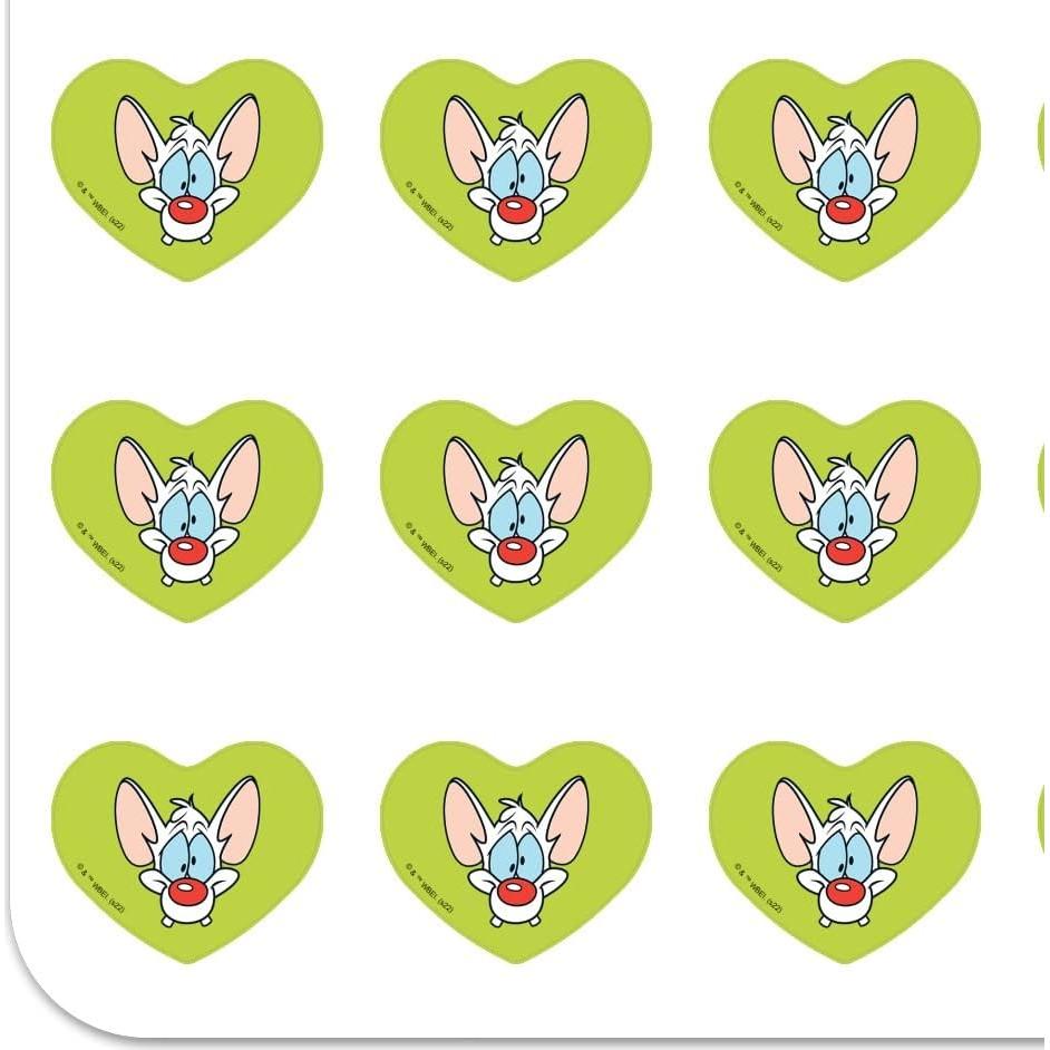 Pegatinas Corazón Pinky y El Cerebro - 50 Unidades Mate