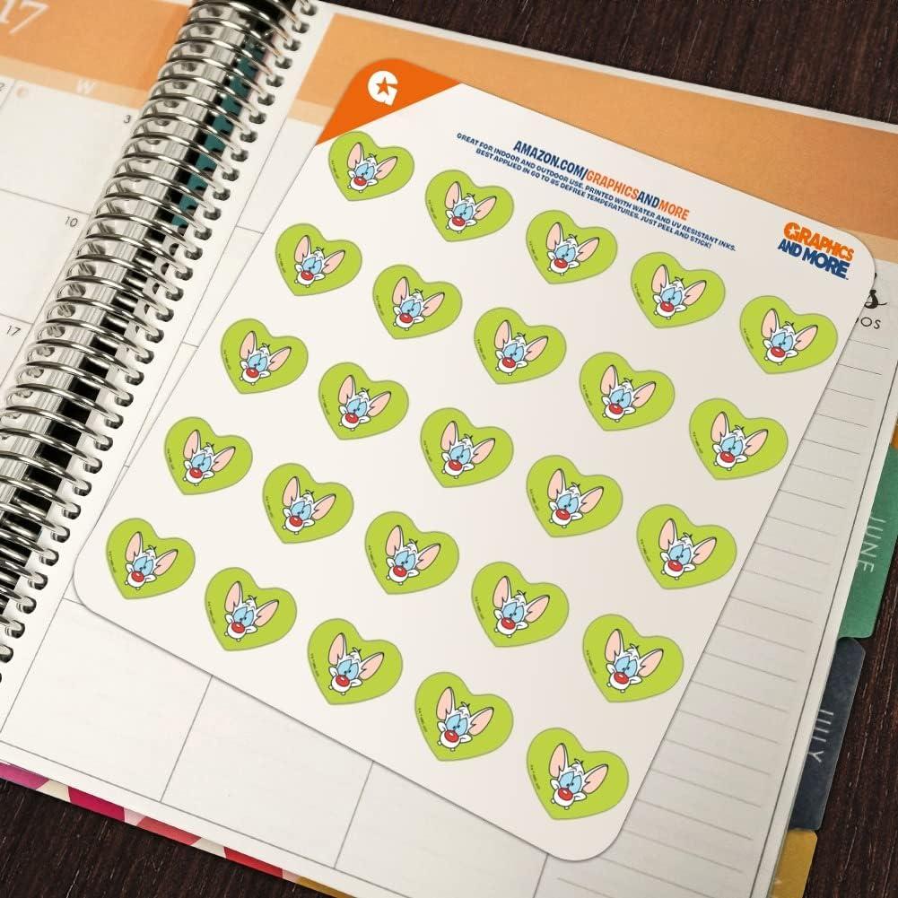 Pegatinas Corazón Pinky y El Cerebro - 50 Unidades Mate