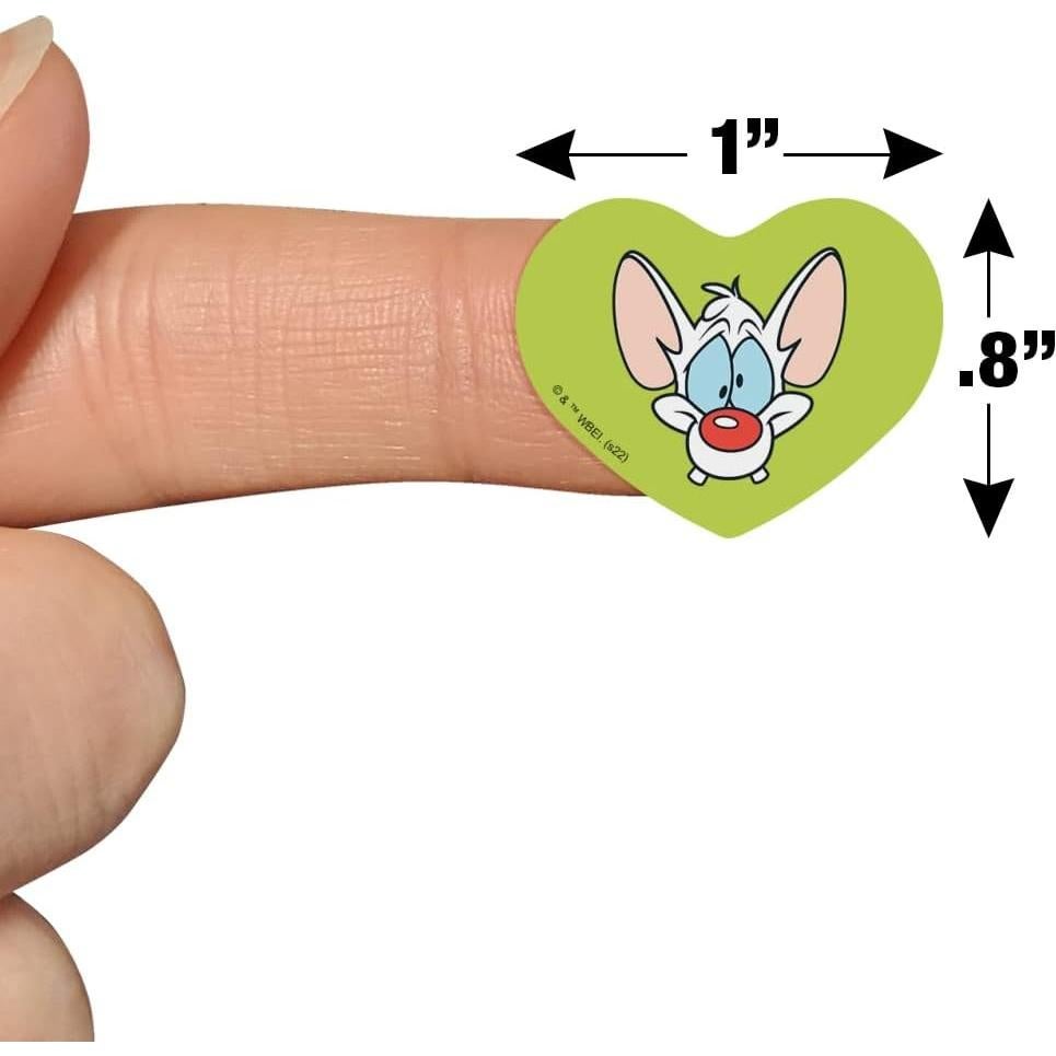 Pegatinas Corazón Pinky y El Cerebro - 50 Unidades Mate