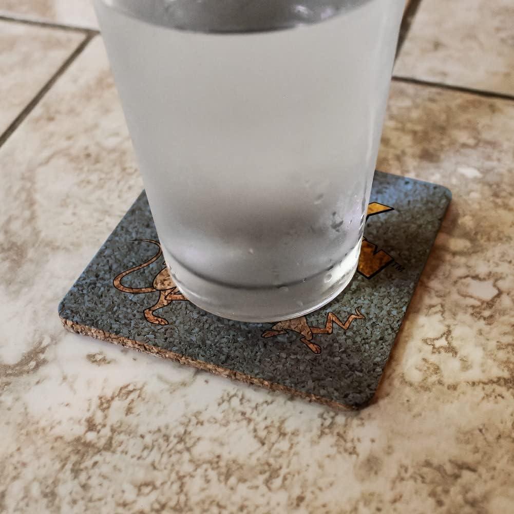 Conjunto de 4 Posavasos de Corcho Pinky y Cerebro Multicolor