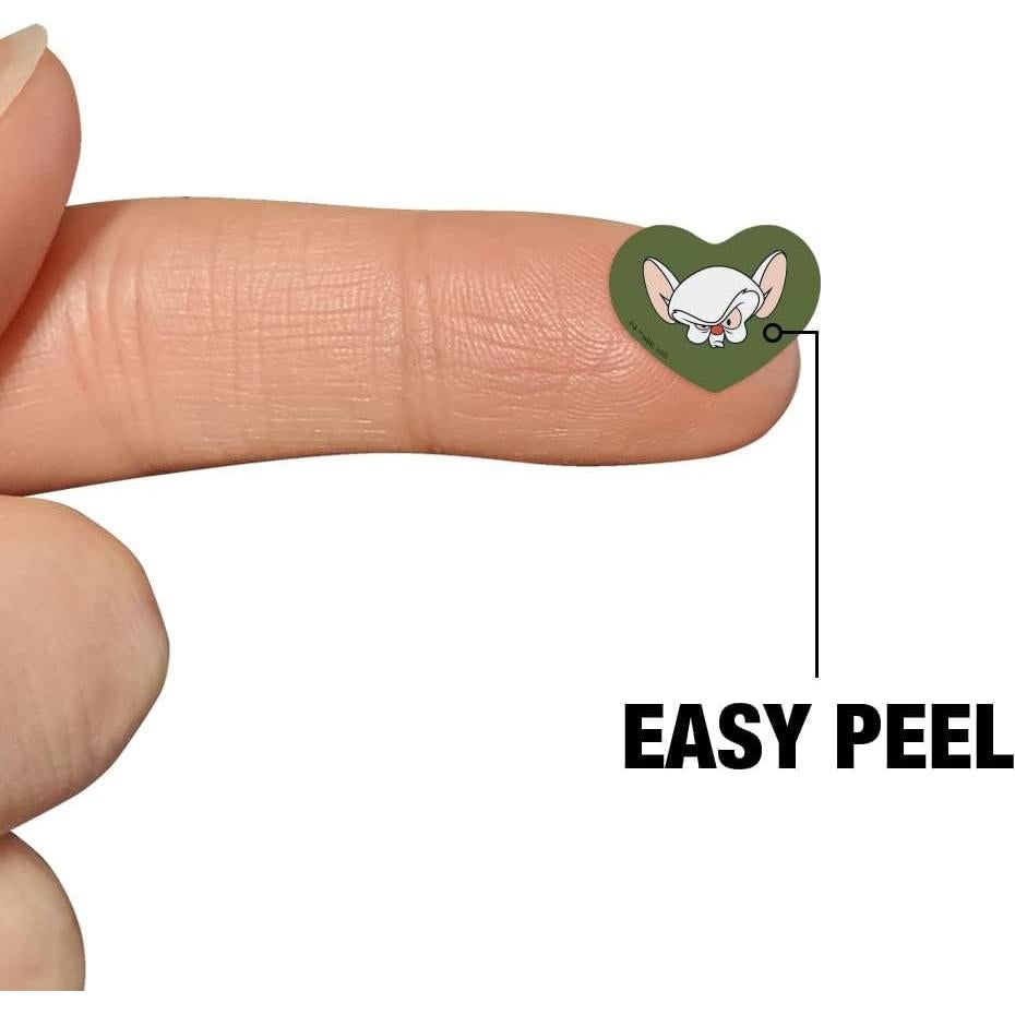 Pegatinas Corazón Pinky y Cerebro - 200 Unidades Mate