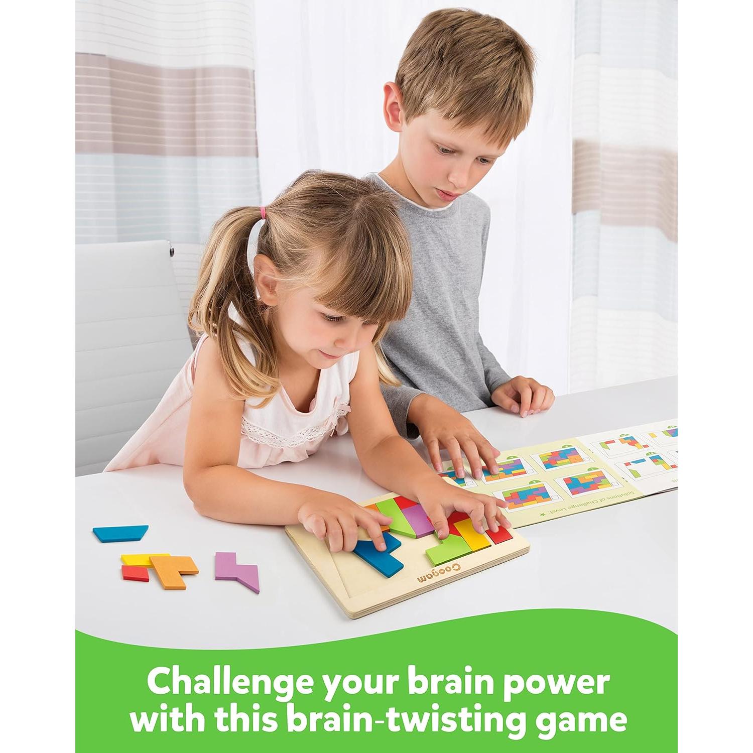 Rompecabezas de Madera Coogam Tangram 60 Desafíos Educativos