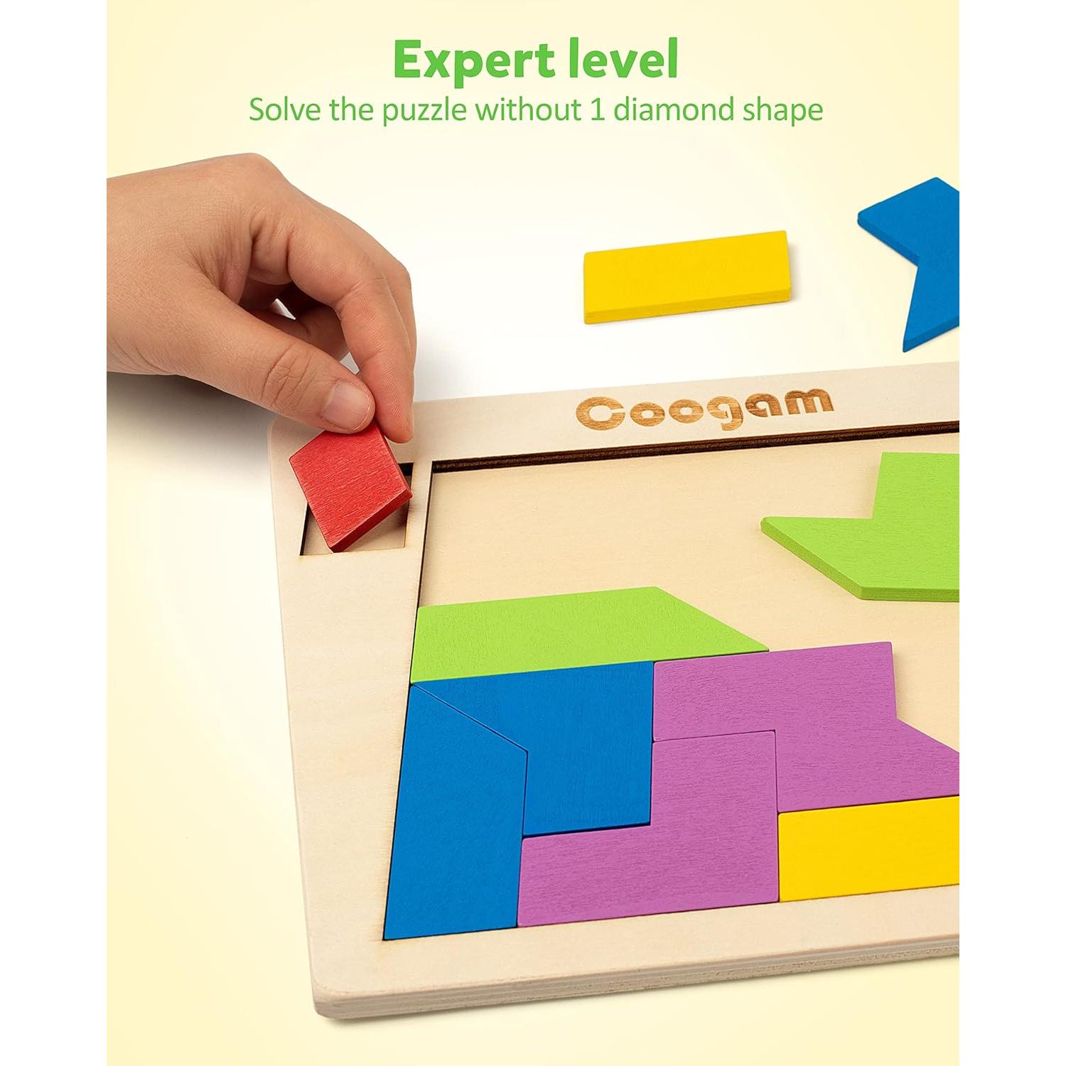 Rompecabezas de Madera Coogam Tangram 60 Desafíos Educativos