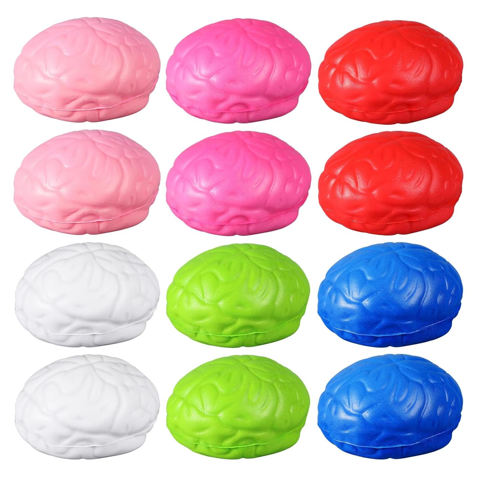 Pelotas de Estrés Cerebrales Leitee 12 Pcs Coloridas 7 cm