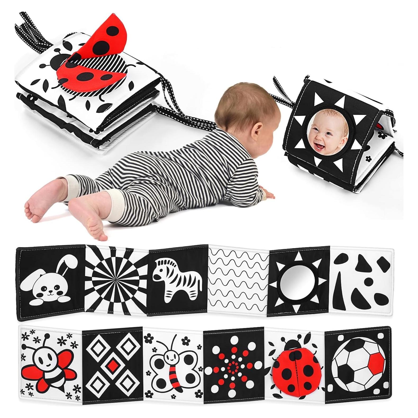 Libro para Bebés en Blanco y Negro AJsupojouet - 0 a 3 Meses